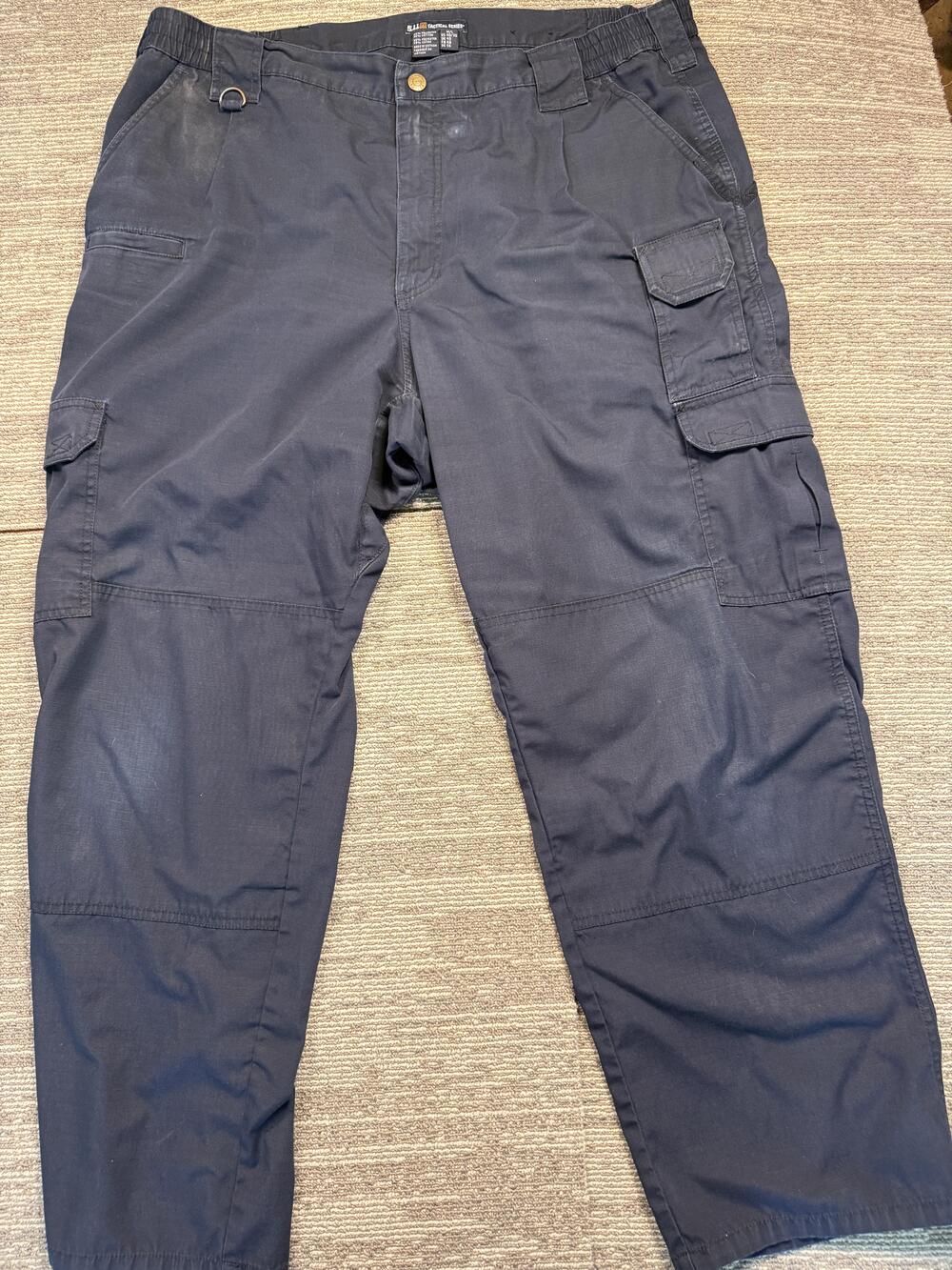 5.11 Tactical Pants Mens 40x30 Blue Cargo Elastic Waist Straight Leg Workwear